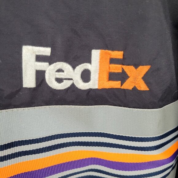 Fedex Black Double Zip Hideable Hood Relflective Windbreaker Jacket Size 3XL - Picture 14 of 16